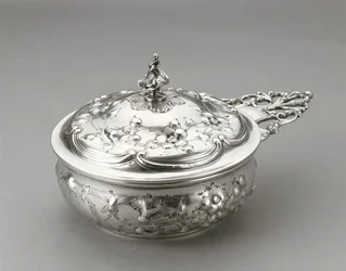 Porringer com tampa, c. 1856 (prata)