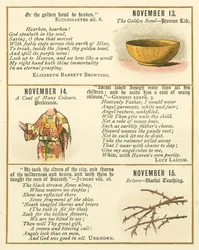 Página do Livro de Aniversário do Emblema da Bíblia (litografia a cores)