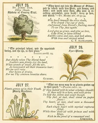 Página do Livro de Aniversário do Emblema da Bíblia (litografia a cores)