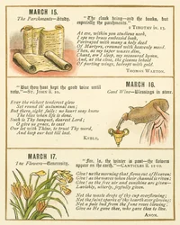 Página do Livro de Aniversário do Emblema da Bíblia (litografia a cores)