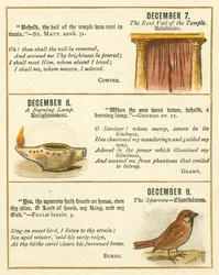 Página do Livro de Aniversário do Emblema da Bíblia (litografia a cores)