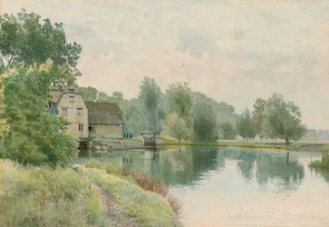 Moinho de Houghton no rio Ouse, 1914