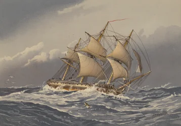 Uma fragata de 28 pistolas, cerca de 1794