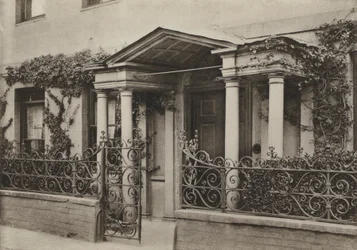 Porta, Arcaded Porch em Wimborne, Dorset (foto a p/b)
