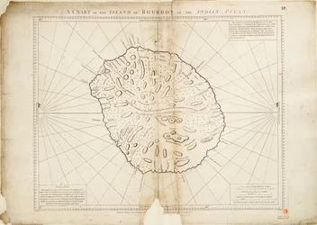Uma carta da ilha de Bourbon no Oceano Índico