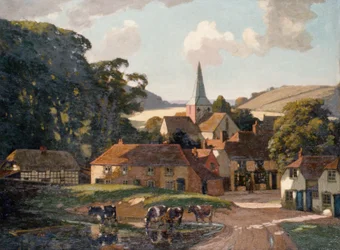 Aldeia e lagoa de Harting (óleo sobre tela)