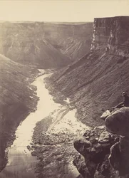 Grand Canyon, Rio Colorado, Perto de Paria Creek, Looking West, 1872.