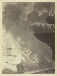 Olhando para o sul, para o Grand Cañon, rio Colorado, cruzamento de Sheavwitz