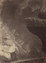 Olhando para o Sul em direção ao Grand Cañon, Rio Colorado, Sheavwitz Crossing, 1872.