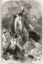 Alegoria sobre a morte de Arthur Wellesley (1769-1852), Duque de Wellington - desenho de William Harvey
