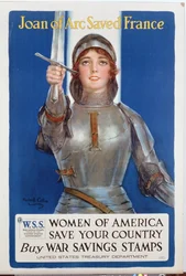 &39;Joana de arco salvo França&39;, Estados Unidos cartaz de selos de poupança de guerra, 1918