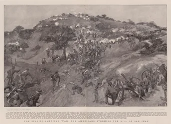A guerra hispano-americana os americanos invadiram a colina de San Juan