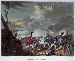 Batalha de Busaco em 27 de setembro de 1810, gravada por JC Stadler, publicada em 1818 (aquatint)