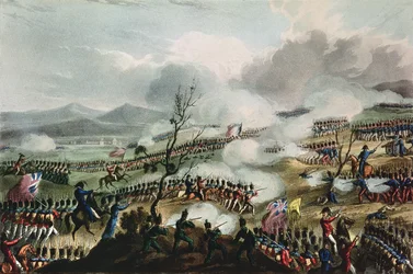 Batalha de Nivelle, 10 de novembro de 1813, gravado por Thomas Sutherland, 1813