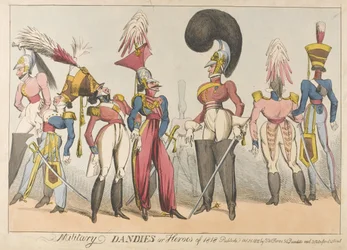 Dandies Militares ou Heróis de 1818, 1818 (gravura colorida)