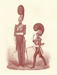 Mostrando a diferença entre o homem e o oficial, 1830-1840, 1909