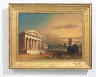 Igreja Gótica, New Haven (óleo sobre tela)