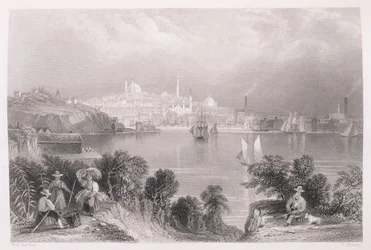 Uma visão de Baltimore, de "A História dos Estados Unidos", vol. II, de Charles Mackay, gravado por S. Fisher