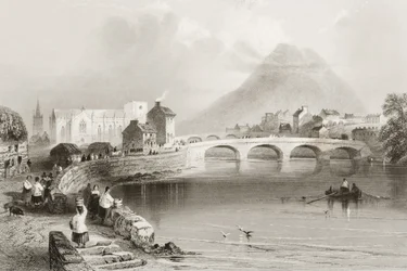 Ballina, County Mayo, de &39;Cenário e antiguidades da Irlanda&39; por George Virtue, de 1860