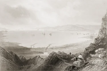 Belfast Lough, Condado de Antrim, de &39;Cenário e antiguidades da Irlanda&39; por George Virtue, de 1860