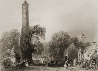Clondalkin, Condado de Dublin, na Irlanda, de &39;Cenário e Antiguidades da Irlanda&39; por George Virtue, de 1860