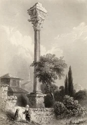 Coluna de Marciano, Istambul, Turquia, gravada por H. Adlard