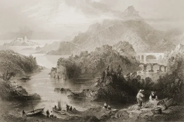 Ponte de Cromwell, Glengarriff, Condado de Cork, de &39;Cenário e antiguidades da Irlanda&39; por George Virtue, de 1860