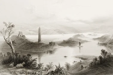Devenish Island, Condado de Fermanagh, Irlanda, de "Cenário e Antiguidades da Irlanda" por George Virtue, de 1860