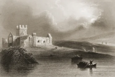 Abadia de Dunbrody, Condado de Wexford, na Irlanda, de "Cenário e Antiguidades da Irlanda", de George Virtue, de 1860