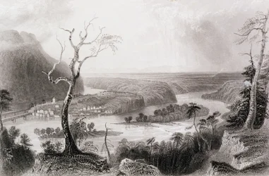 Harper&39;s Ferry, Virgínia Ocidental, de "A História dos Estados Unidos", vol. II, de Charles Mackay, gravado por G. Mills