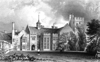 Horeham Hall, perto de Thaxted, Essex, gravado por John Carr Armytage, 1831