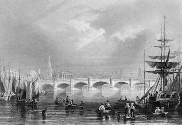 Ponte Nova e Broomielaw, Glasgow, c.1840