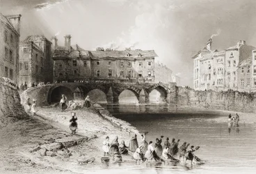 Old Baal&39;s Bridge, Limerick, Irlanda, de &39;Cenário e antiguidades da Irlanda&39; por George Virtue, de 1860