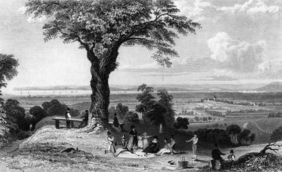 Cena de Laindon Hill, perto de Horndon, Essex, gravado por Henry Wallis, 1832