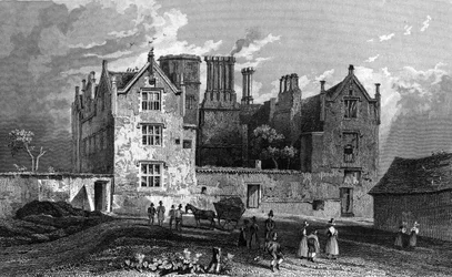 Vista sul da Eastbury House, perto de Barking, gravado por William Watkins, 1833