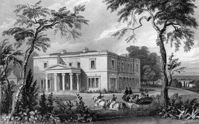 Stisted Hall, perto de Braintree, Essex, gravado por John Carr Armytage, 1832