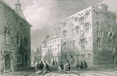 Cena de rua em Galway, Condado de Galway, de &39;Cenário e antiguidades da Irlanda&39; por George Virtue, de 1860