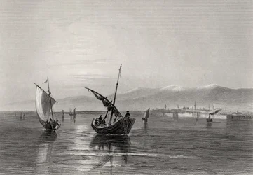 Os Bálcãs, na Bulgária, perto de Widden, gravados por J. Godfrey