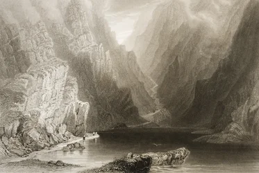 O fosso de Dunloe, Condado de Killarney, na Irlanda, de "Cenário e antiguidades da Irlanda" por George Virtue, de 1860
