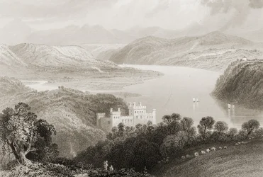 Vale da Água Negra entre Youghal (Condado de Cork) e Lismore (Condado de Waterford), na Irlanda, de "Cenário e Antiguidades da Irlanda" por George Virtue, de 1860