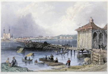 Vista de uma ponte sobre o Rio Richelieu em St John