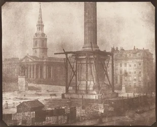 A Coluna de Nelson em Trafalgar Square em construção