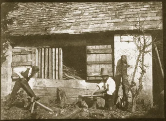Os Lenhadores, 1845 (impressão em papel salgado do negativo do calotipo)