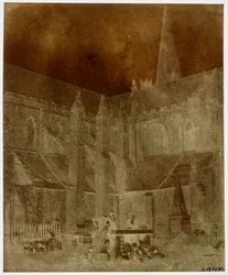 Dois homens posam no cemitério da Catedral de São Patrício, Dublin (Paper Negative-Camera)