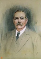 Retrato de Sir Arthur Conan Doyle (pastel sobre papel)