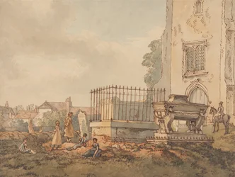 O adro da igreja com os túmulos de Edridge, Hearne e H. Monro