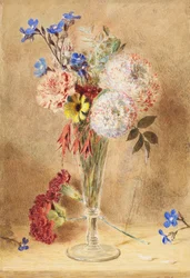 Flores em um vaso de vidro (wc no cartão)