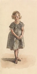 Menina descalça de pé descalço