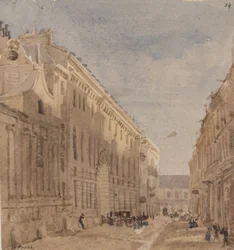 Início do Kings Stabling, Paris, c.1828 (wc no papel)
