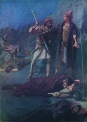 David poupa Saul, do livro bíblico publicado por Thomas Nelson, c.1950